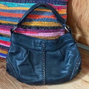 Kenneth Cole Black Leather Hobo Bag